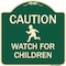 Signmission Designer Series-Caution Watch For Children Green, 18" x 18", G-1818-9860 A-DES-G-1818-9860 - alternate 1